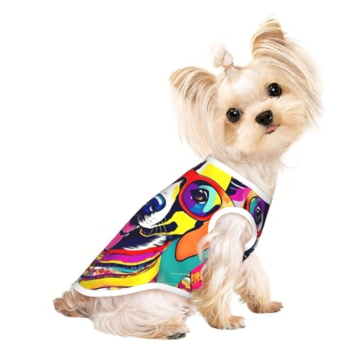 S Pet atmungsaktives ärmelloses T-Shirt – weicher lustiger Hundedruck, dehnbare Weste für Hunde und Katzen, leichtes Tanktop S Pet atmungsaktives ärmelloses T-Shirt – weicher lustiger Hundedruck, dehnbare Weste für Hunde und Katzen, leichtes Tanktop von CPyuqw