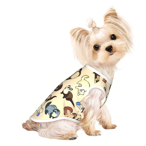 S Pet atmungsaktives ärmelloses T-Shirt – weiches, haariges Frettchen-Druck, dehnbare Weste für Hunde und Katzen, leichtes Tanktop S Pet atmungsaktives ärmelloses T-Shirt – weiches, haariges Frettchen-Druck, dehnbare Weste für Hunde und Katzen, leichtes Tanktop von CPyuqw