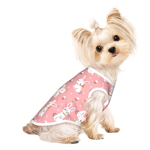 S Pet atmungsaktives ärmelloses T-Shirt – weiches, süßes weißes Kaninchen-Druck, dehnbare Weste für Hunde und Katzen, leichtes Tanktop S Pet atmungsaktives ärmelloses T-Shirt – weiches, süßes weißes Kaninchen-Druck, dehnbare Weste für Hunde und Katzen, leichtes Tanktop von CPyuqw