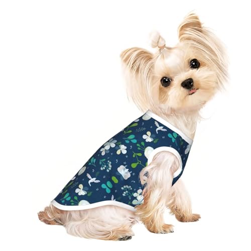 S Pet atmungsaktives ärmelloses T-Shirt – weiches Gras- und Taubenmuster, dehnbare Weste für Hunde und Katzen, leichtes Tanktop S Pet atmungsaktives ärmelloses T-Shirt – weiches Gras- und Taubenmuster, dehnbare Weste für Hunde und Katzen, leichtes Tanktop von CPyuqw