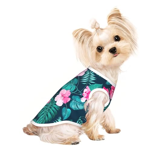S Pet atmungsaktives ärmelloses T-Shirt - weiches Hawaii-Blumendruck, dehnbare Weste für Hunde und Katzen, leichtes Tanktop S Pet atmungsaktives ärmelloses T-Shirt - weiches Hawaii-Blumendruck, dehnbare Weste für Hunde und Katzen, leichtes Tanktop von CPyuqw