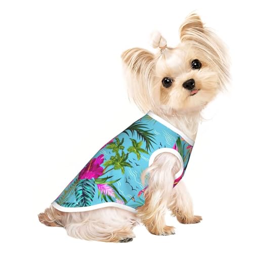 S Pet atmungsaktives ärmelloses T-Shirt - weiches Hello Hawaii Print dehnbare Weste für Hunde & Katzen, leichtes Tanktop S Pet atmungsaktives ärmelloses T-Shirt - weiches Hello Hawaii Print dehnbare Weste für Hunde & Katzen, leichtes Tanktop von CPyuqw