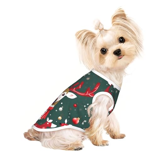 S Pet atmungsaktives ärmelloses T-Shirt - weiches Weihnachtshirsch-Druck, dehnbare Weste für Hunde und Katzen, leichtes Tanktop S Pet atmungsaktives ärmelloses T-Shirt - weiches Weihnachtshirsch-Druck, dehnbare Weste für Hunde und Katzen, leichtes Tanktop von CPyuqw