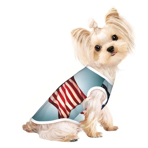 S Pet atmungsaktives ärmelloses T-Shirt – weiches amerikanisches Flaggenmuster, dehnbare Weste für Hunde und Katzen, leichtes Tanktop S Pet atmungsaktives ärmelloses T-Shirt – weiches amerikanisches Flaggenmuster, dehnbare Weste für Hunde und Katzen, leichtes Tanktop von CPyuqw