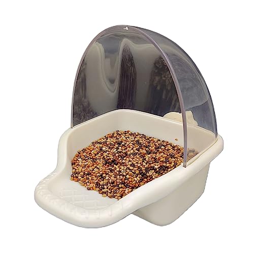 Vogelfutterstation für Käfig, zum Aufhängen, Sittiche, Futterbox, Nymphensittiche, große Kapazität, Spritzschutz, kein Durcheinander, Vogelfutterstation im Käfig von CQEAZ
