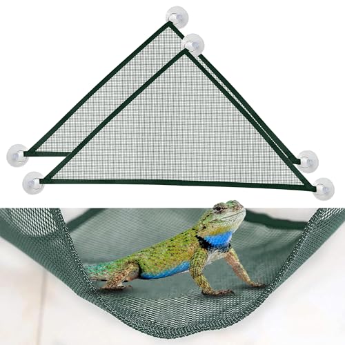 CQJ 2 Stück Bartagamen-Eidechsen-Hängematte, Geckos Hängematte, atmungsaktives Netz-Reptilien-Hängematte, geeignet für große und kleine Bartagamen, Anole, Geckos, Eidechsen oder Schlangen (Grün) CQJ 2 Stück Bartagamen-Eidechsen-Hängematte, Geckos Hängematte, atmungsaktives Netz-Reptilien-Hängematte, geeignet für große und kleine Bartagamen, Anole, Geckos, Eidechsen oder Schlangen (Grün) von CQJ