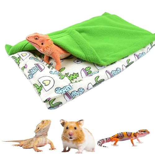 CQJ Bartdrachen-Hängematten-Schlafsack-Set, hängendes Haustierbett mit Kissen und Decke, Versteck mit weicher Wärme, für Bartagamen, Eidechsen, Leopard, Gecko und kleine Haustiere, Beige + grüne CQJ Bartdrachen-Hängematten-Schlafsack-Set, hängendes Haustierbett mit Kissen und Decke, Versteck mit weicher Wärme, für Bartagamen, Eidechsen, Leopard, Gecko und kleine Haustiere, Beige + grüne von CQJ