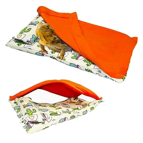 CQJ Bartdrachen-Hängematten-Schlafsack-Set, hängendes Haustierbett mit Kissen und Decke, Versteck mit weicher Wärme, für Bartagamen, Eidechsen, Leopard, Gecko und kleine Haustiere, Beige + CQJ Bartdrachen-Hängematten-Schlafsack-Set, hängendes Haustierbett mit Kissen und Decke, Versteck mit weicher Wärme, für Bartagamen, Eidechsen, Leopard, Gecko und kleine Haustiere, Beige + von CQJ