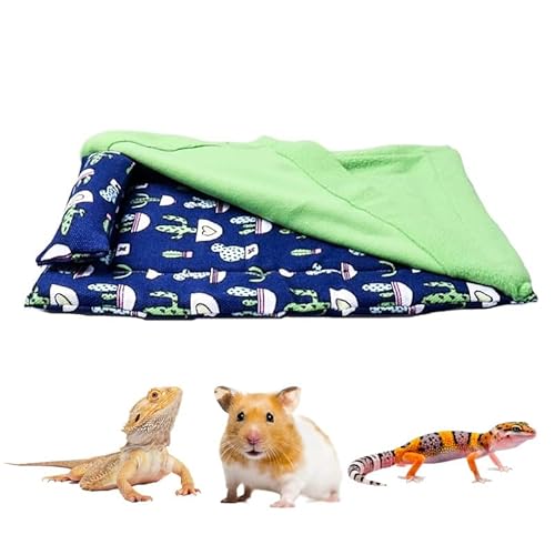 CQJ Bartdrachen-Hängematten-Schlafsack-Set, hängendes Haustierbett mit Kissen und Decke, Versteck mit weicher Wärme, für Bartagamen, Eidechsen, Leopard, Gecko und kleine Haustiere (blau + grüne CQJ Bartdrachen-Hängematten-Schlafsack-Set, hängendes Haustierbett mit Kissen und Decke, Versteck mit weicher Wärme, für Bartagamen, Eidechsen, Leopard, Gecko und kleine Haustiere (blau + grüne von CQJ