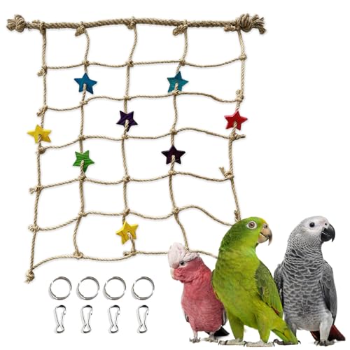 CQJ Kletterseil für Vögel, Netz, Kletterseilleiter, Größe – 45,7 x 50,8 cm, Sittichkäfig, Hängespielzeug für Ratten, Sittiche, Nymphensittiche, Kakadu, Sittiche, Grauer Wellensittich CQJ Kletterseil für Vögel, Netz, Kletterseilleiter, Größe – 45,7 x 50,8 cm, Sittichkäfig, Hängespielzeug für Ratten, Sittiche, Nymphensittiche, Kakadu, Sittiche, Grauer Wellensittich von CQJ