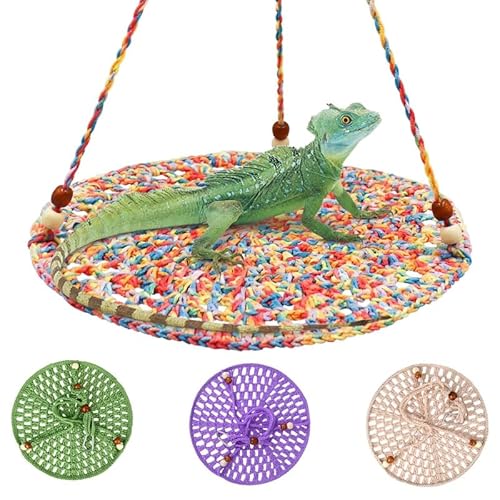 CQJ Reptilien-Hängematte, Reptilien-Hängematte, Schaukel, Hängebett für Bartagamen, Eidechsen, Schlange, Gecko, Chamäleon, Papageien, Hamster, kleine Haustiere (Mehrfarbig) von CQJ