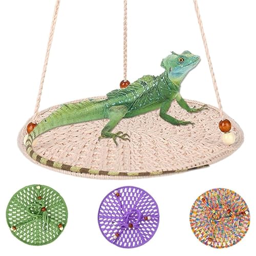 CQJ Reptilien-Hängematte, Reptilien-Hängematte, Schaukel, Hängebett für Bartagamen, Eidechsen, Schlange, Gecko, Chamäleon, Papageien, Hamster, kleine Haustiere (Weiß) von CQJ