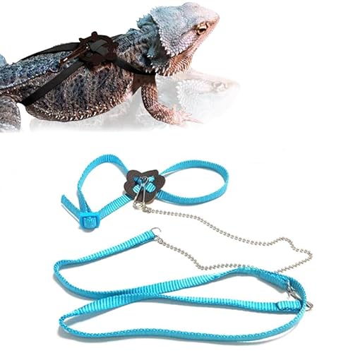 CQJ Verstellbares Geschirr für Reptilien, Eidechsen, Schildkröte, Eidechse, Haustier-Traktionsgürtel, Bartdrache, Zubehör, weiches Geschirr für kleine Haustiere, für den Außenbereich, Blau CQJ Verstellbares Geschirr für Reptilien, Eidechsen, Schildkröte, Eidechse, Haustier-Traktionsgürtel, Bartdrache, Zubehör, weiches Geschirr für kleine Haustiere, für den Außenbereich, Blau von CQJ