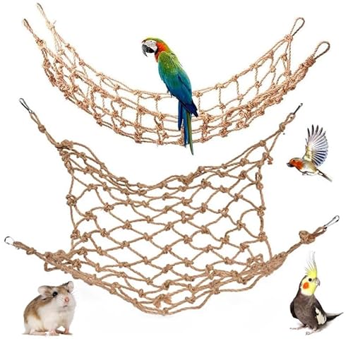 CQJ Vogelseilnetz, Papageienschaukel-Hängematte für Vögel, Papageien, Leiter, Ara, Hängematte, Aktivitätsspielzeug für Ratten, Sittiche, Nymphensittiche, Kakadu, afrikanische graue Wellensittiche, CQJ Vogelseilnetz, Papageienschaukel-Hängematte für Vögel, Papageien, Leiter, Ara, Hängematte, Aktivitätsspielzeug für Ratten, Sittiche, Nymphensittiche, Kakadu, afrikanische graue Wellensittiche, von CQJ