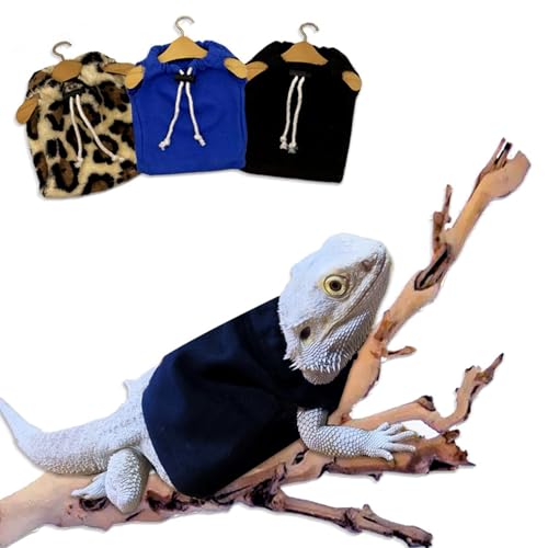 Eidechsen-Kleidung, Bartdrache, Kapuzenpullover, Jacke, kleines Haustierkostüm, Flanell-Bekleidung für Reptilien, Party, Cosplay, Requisiten, Chamäleon-Outfit, Reptilien-Kleidung, Zubehör (schwarz) Eidechsen-Kleidung, Bartdrache, Kapuzenpullover, Jacke, kleines Haustierkostüm, Flanell-Bekleidung für Reptilien, Party, Cosplay, Requisiten, Chamäleon-Outfit, Reptilien-Kleidung, Zubehör (schwarz) von CQJ