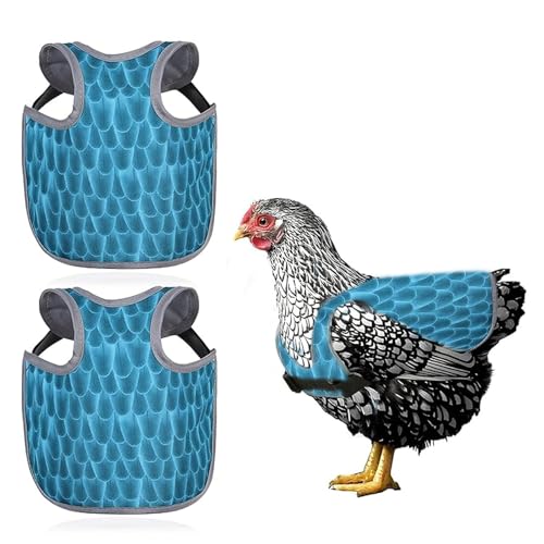 Hühner-Sättel für Hühner, Rückenprotektor für Hühner, bequeme und leichte Hühnerschürzen für Hühner, Blau, 2 Stück von CQJ