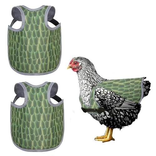 Hühner-Sättel für Hühner, Rückenprotektor für Hühner, bequeme und leichte Hühnerschürzen für Hühner, Grün, 2 Stück von CQJ