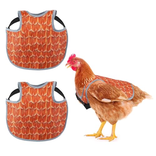 Hühner-Sättel für Hühner, Rückenprotektor für Hühner, bequeme und leichte Hühnerschürzen für Hühner, Orange, 2 Stück von CQJ