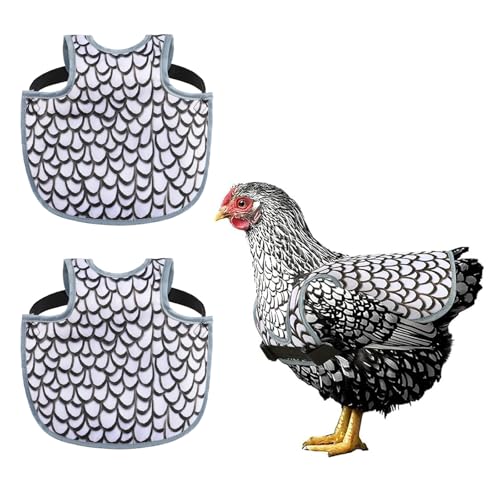 Hühner-Sättel für Hühner, Rückenprotektor für Hühner, bequeme und leichte Hühnerschürzen für Hühner, Schwarz und Weiß, 2 Stück von CQJ