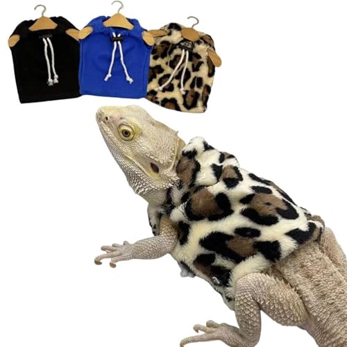 Eidechsen Kleidung für Bartagamen – Jacke aus Flanell – Reptilien Outfit für Chamäleon, Gecko & Co – Haustierkostüm für Party, Cosplay & Fotoshooting（Leopard） von CQJ