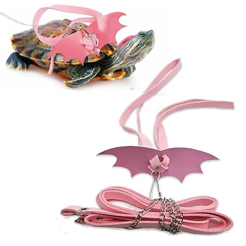 Schildkrötengeschirr und Leine mit Flügeln, Geschirr, Brustkragen, verstellbares Seil, Spaziergang für Schildkrötenreptilien, Rosa, Größe L Schildkrötengeschirr und Leine mit Flügeln, Geschirr, Brustkragen, verstellbares Seil, Spaziergang für Schildkrötenreptilien, Rosa, Größe L von CQJ