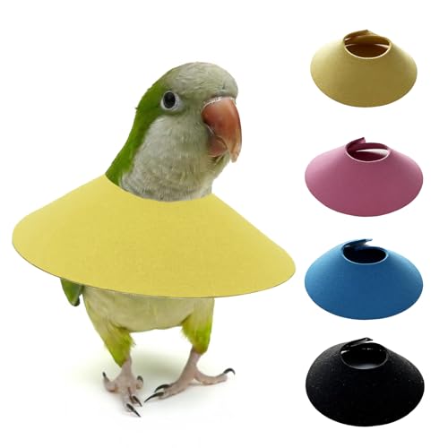 Vogelkegel-Halsband, Anti-Greif-Feder, Wundheilung, Sicherheits-Halsband, schützende Genesungskegel für Wellensittiche, Nymphensittiche, Nymphensittiche, Nymphensittiche, Kakadu, Papageien (XS), 4 von CQJ