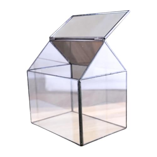 Terrarien für Blumenkübel Haus Form Glas Geometrische Terrarium Box Tabletop Sukkulente Pflanze Pflanzer Farn Moos Anlage Pflege Dekoration Flaschengarten von CQJJXKYC