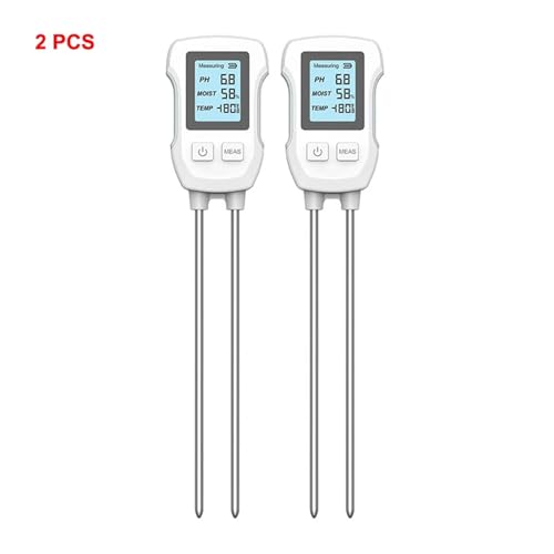 Terrarien für Blumenkübel Luftfeuchtigkeit/Temperatur/PH 3-in-1-Bodentester LCD-Display Bodendetektor Feuchtigkeitsmessgeräte für die Gartenarbeit Flaschengarten(2 PCS) von CQJJXKYC