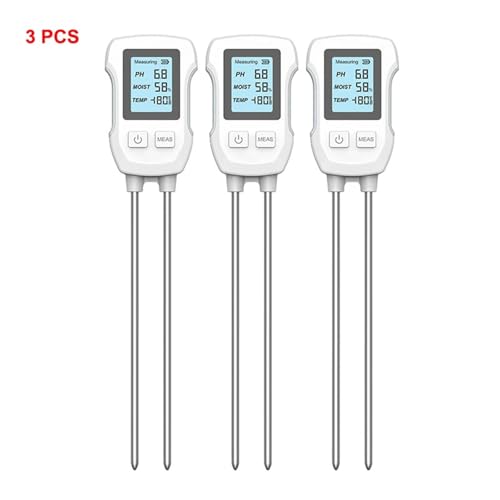 Terrarien für Blumenkübel Luftfeuchtigkeit/Temperatur/PH 3-in-1-Bodentester LCD-Display Bodendetektor Feuchtigkeitsmessgeräte für die Gartenarbeit Flaschengarten(3 PCS) von CQJJXKYC