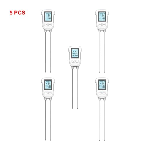 Terrarien für Blumenkübel Luftfeuchtigkeit/Temperatur/PH 3-in-1-Bodentester LCD-Display Bodendetektor Feuchtigkeitsmessgeräte für die Gartenarbeit Flaschengarten(5 PCS) von CQJJXKYC