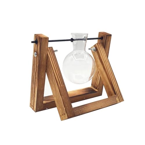 Terrarien für Blumenkübel Terrarium Hydrokultur Anlage Transparent Vase Holz Rahmen Vase Decoratio Glas Tabletop Pflanze Bonsai Decor Flaschengarten(14x16cm) von CQJJXKYC