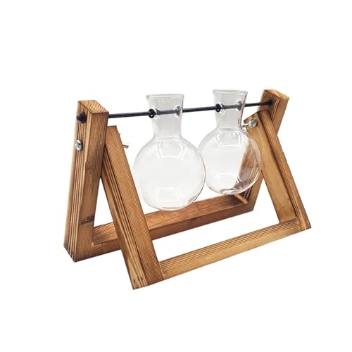 Terrarien für Blumenkübel Terrarium Hydrokultur Anlage Transparent Vase Holz Rahmen Vase Decoratio Glas Tabletop Pflanze Bonsai Decor Flaschengarten(21x16cm) von CQJJXKYC