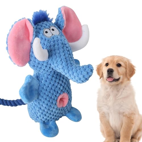 CQSJX Kauspielzeug für Hunde, Kauspielzeug für Hunde - Pet Toys Quietschendes Plüschspielzeug mit Sound | Weiches Elefanten-Beißspielzeug für Hunde, Plüsch-Hundekauspielzeug für kleine Hunde, von CQSJX