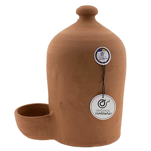 CERÁMICA RAMBLEÑA | Tränke für Hunde | Tränke für Katzen | Tränke für Hühner roter Ton aus La Rambla (Cordoba) | 100% Handarbeit | 2 Liter | ECO von CR CERAMICA RAMBLEÑA