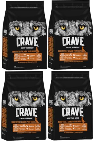 CRAVE Hund Beutel Hundefutter Trockenfutter - Verschiedene Größen und Geschmacksrichtungen (4X 2,8kg, Truthahn & Huhn) von CRAVE