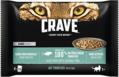 CRAVE Katze Portionsbeutel Multipack Sauce mit Thunfisch 4x85g von CRAVE
