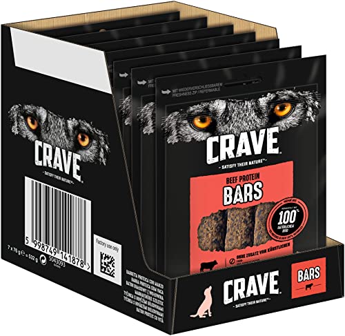CRAVE Hund Protein Bars mit Rind 7 x 76g von CRAVE