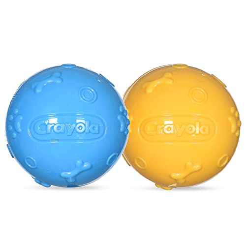 Crayola Für Haustiere, 2 Stück Bälle in Welpen, sichtbare Farben, Hunde sehen am besten, Gummi-Kauspielzeug für Hunde, gelb + blau Tennisball-Stil Hundespielzeug Crayola Für Haustiere, 2 Stück Bälle in Welpen, sichtbare Farben, Hunde sehen am besten, Gummi-Kauspielzeug für Hunde, gelb + blau Tennisball-Stil Hundespielzeug von CRAYOLA
