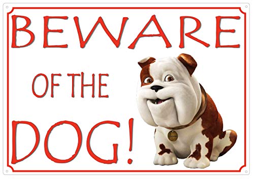 CRAZY FAMILY SHOP Outdoor-Schild, Aufschrift „Beware of The Dog“, 30 x 21,5 cm, Rot von CRAZY FAMILY SHOP