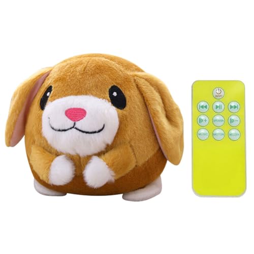 CRGANGZY Hundebälle, interaktives Hundespielzeug, langlebiges, bewegungsaktiviertes, automatisches Plüsch-Rollballspielzeug for Welpen/kleine/mittlere wiederaufladbar über USB von CRGANGZY
