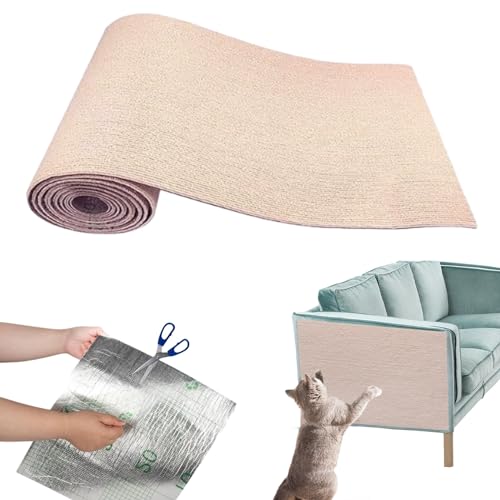 CRGANGZY Kratzmatte Katze Katzenkratzbretter Selbstklebend Kratzteppich, Cat Scratching Mat, DIY Trimmbarer Teppich Katzenkratzbretter, Kratzschutz Katzenkratzmatte für Teppiche Sofa Möbel von CRGANGZY