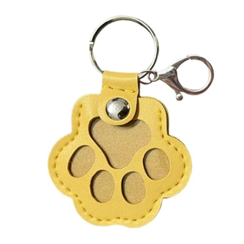 CRGANGZY Schlüsselanhänger mit Tierhaaren als Andenken, Leder-Anhänger in Pfotenform mit Druckknopfverschluss, Aufbewahrungsanhänger for Hunde- und Katzenhaar als Erinnerungsgeschenk bei Tierverlust von CRGANGZY