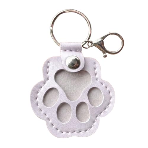 CRGANGZY Schlüsselanhänger mit Tierhaaren als Andenken, Leder-Anhänger in Pfotenform mit Druckknopfverschluss, Aufbewahrungsanhänger for Hunde- und Katzenhaar als Erinnerungsgeschenk bei Tierverlust von CRGANGZY