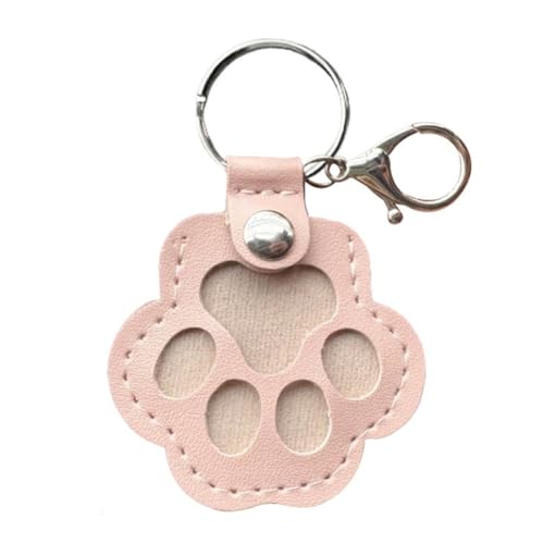 CRGANGZY Schlüsselanhänger mit Tierhaaren als Andenken, Leder-Anhänger in Pfotenform mit Druckknopfverschluss, Aufbewahrungsanhänger for Hunde- und Katzenhaar als Erinnerungsgeschenk bei Tierverlust von CRGANGZY