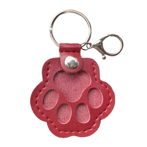 CRGANGZY Schlüsselanhänger mit Tierhaaren als Andenken, Leder-Anhänger in Pfotenform mit Druckknopfverschluss, Aufbewahrungsanhänger for Hunde- und Katzenhaar als Erinnerungsgeschenk bei Tierverlust von CRGANGZY