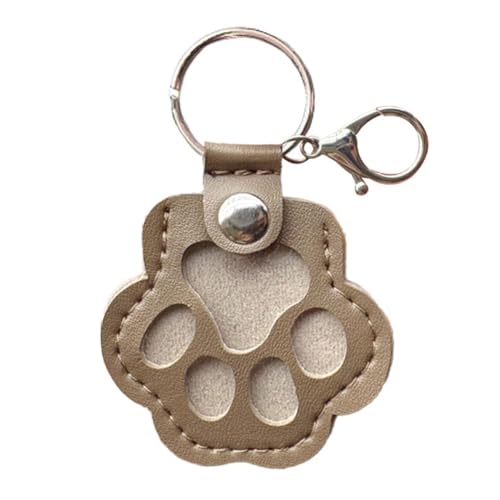 CRGANGZY Schlüsselanhänger mit Tierhaaren als Andenken, Leder-Anhänger in Pfotenform mit Druckknopfverschluss, Aufbewahrungsanhänger for Hunde- und Katzenhaar als Erinnerungsgeschenk bei Tierverlust von CRGANGZY