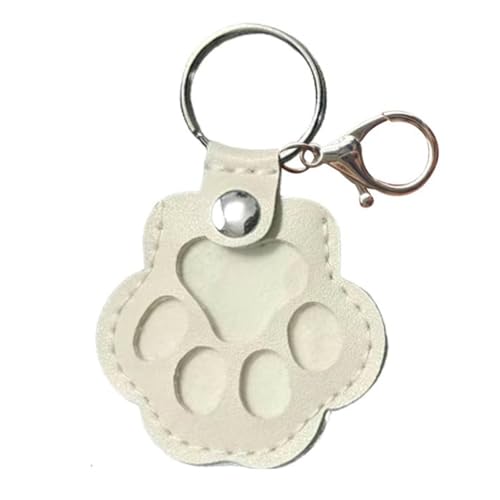CRGANGZY Schlüsselanhänger mit Tierhaaren als Andenken, Leder-Anhänger in Pfotenform mit Druckknopfverschluss, Aufbewahrungsanhänger for Hunde- und Katzenhaar als Erinnerungsgeschenk bei Tierverlust von CRGANGZY