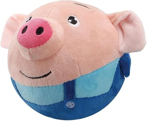Aktiv bewegliches Haustier-Plüschspielzeug, bissfest, lustig, interaktives Quietschspielzeug, selbstbewegend, kaubar, for das Spielen von Hunden im Innenbereich/1010 (Color : Blue pig) von CROKZ