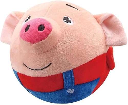 Aktiv bewegliches Haustier-Plüschspielzeug, bissfest, lustig, interaktives Quietschspielzeug, selbstbewegend, kaubar, for das Spielen von Hunden im Innenbereich/1010 (Color : Red pig) von CROKZ
