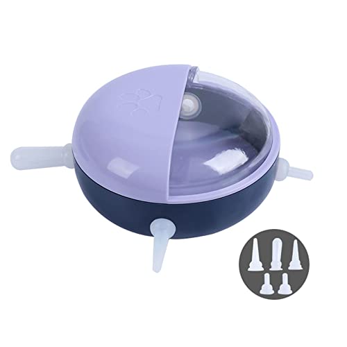 Futternapf, Haustier-Milchflasche for mehrere Katzen, Welpen, Kätzchen, Futterspender mit transparentem Deckel, Babyflaschen, Stillstation/122 (Color : Purple) von CROKZ